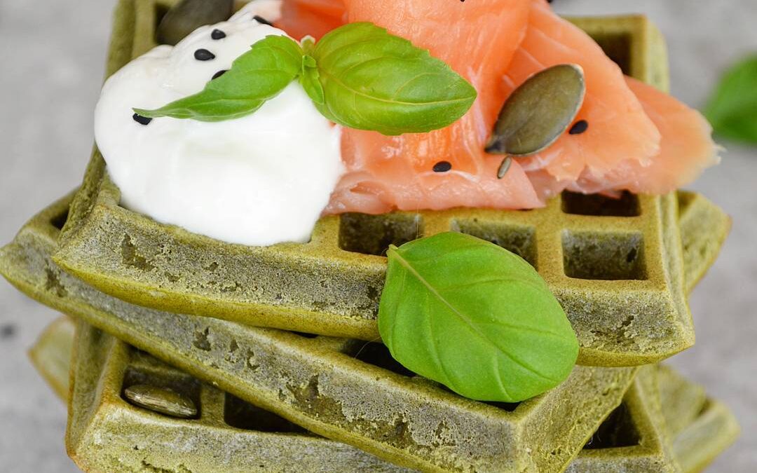 SPINACH AND MATCHA PROTEIN WAFFLES by @fit.foodie.nutter
